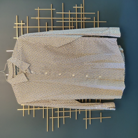 Perry Ellis contemporary men's button down patterned shirt, size Large, stretch - Picture 3 of 4